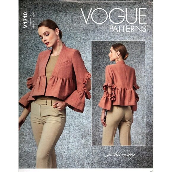 Vogue V1710 Misses 8 to 16 Rachel Comey Ruffle Jacket UNCUT Sewing Pattern - Picture 1 of 2